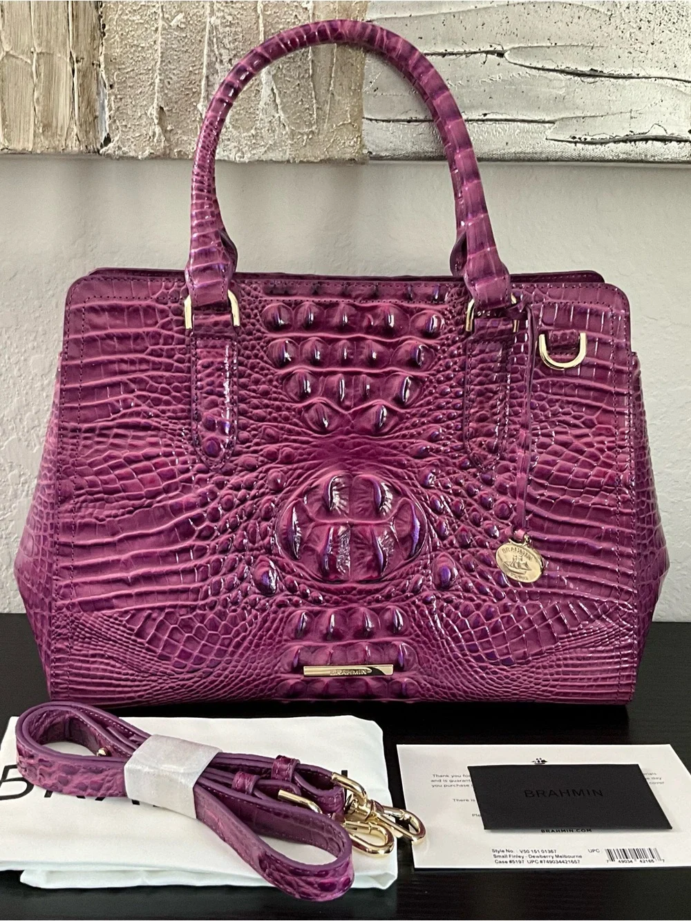 Brahmin Small Finley DEWBERRY MELBOURNE W/2 Full Eyes NWT